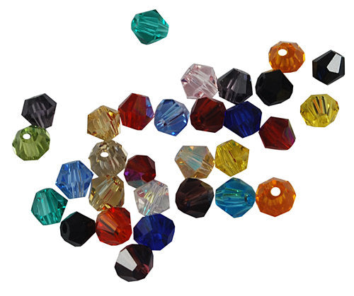 Bicone Beads Glass Bicone Beads 4mm Beads Glass Beads 4mm Bicone Beads Assorted Beads Bulk Beads Wholesale Beads Colorful Beads 50 pieces