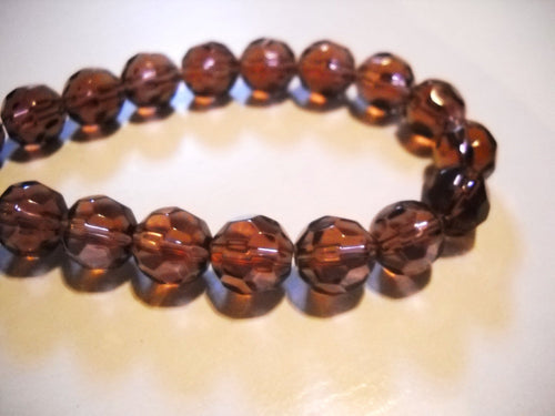 Purple Glass Beads 10mm Beads 10mm Glass Beads Faceted Glass Beads Purple Beads Full Strand 32 pieces Wholesale Beads