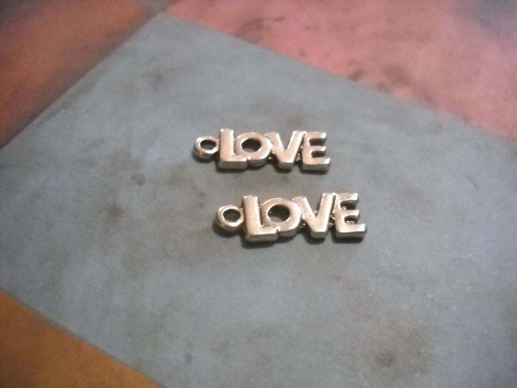 Word Charms Love Charms Silver Charms Love Word Charms Bulk Charms Wholesale Charms-100pcs