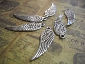 Angel Wing Charms Antiqued Silver Wing Pendants Angel Wings BULK Charms Wholesale Charms 2 Sided 30mm 600 pieces PREORDER