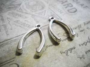 Wishbone Pendants Wishbone Charms Bulk Charms Wholesale Charms Good Luck Charms Wishing Charms Antiqued Silver 500pcs PREORDER