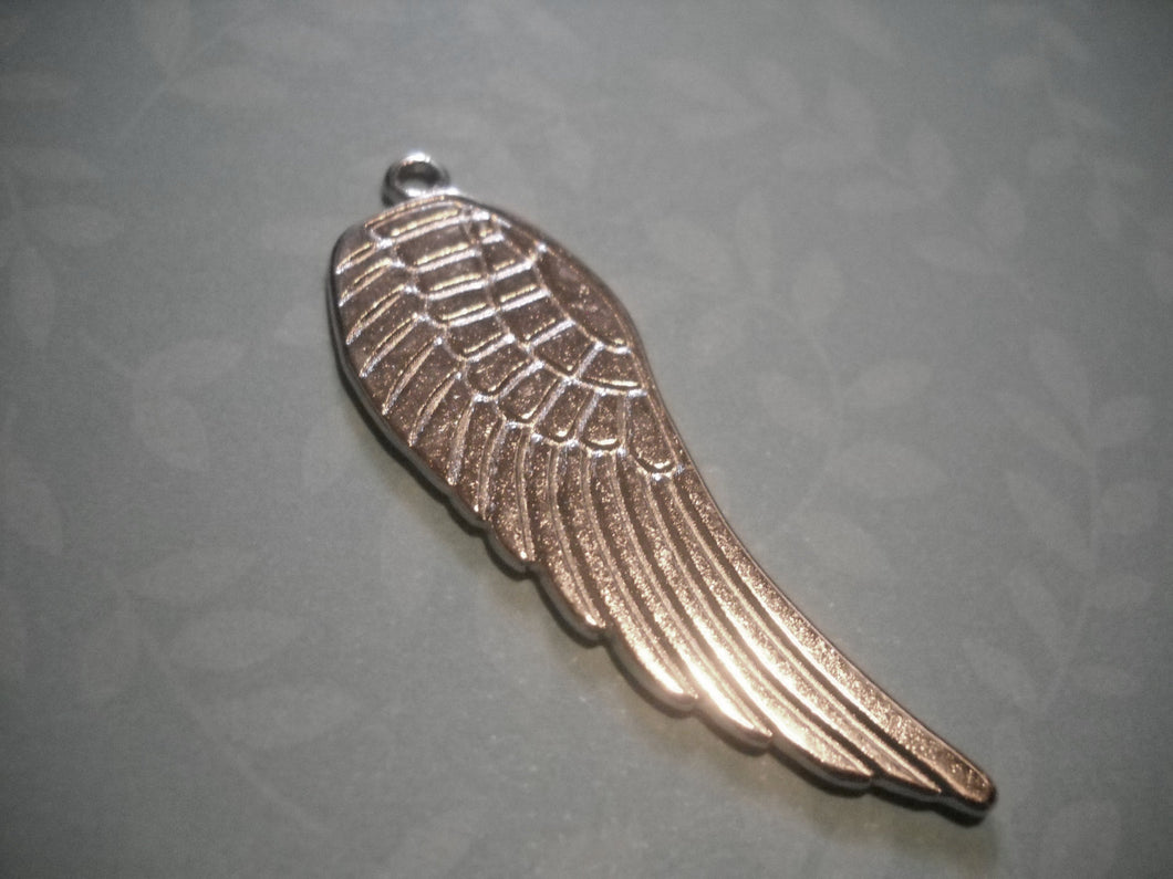 Large Angel Wing Pendants Antiqued Silver Wings Big Wing Charms 50mm Double Sided Wings Large Wing Charms 4pcs SAMPLE