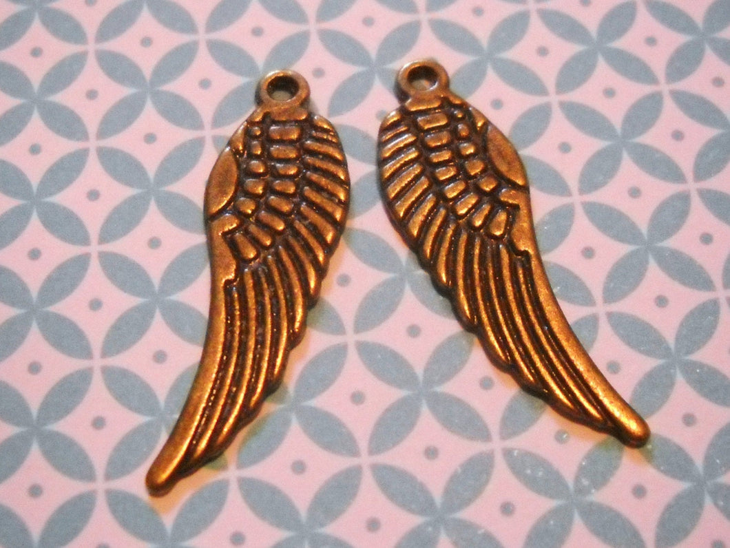 Angel Wing Charms Bronze Charms Antiqued Bronze Bulk Charms Wholesale Charms Bronze Angel Wings 30mm 50pcs PREORDER