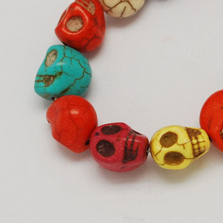 Turquoise Skull Beads Halloween Beads BULK Beads Assorted Beads Lot Faux Turquoise Skeleton Beads Rainbow Beads Day of the Dead Beads 250pcs