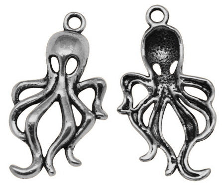 Octopus Charms Octopus Pendants Nautical Charms Antiqued Silver Octopus Ocean Charms Sea Charms Wholesale Charms Bulk Charms  250pcs