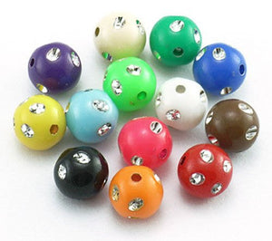 Bulk Beads Wholesale Beads Bling Beads Assorted Beads Large Lot 50pcs 8mm Beads Acrylic Beads in Bulk Assorted Colors