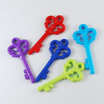 Bulk Key Pendants Acrylic Keys Assorted Keys Skeleton Keys Plastic Key Charms 62mm Wholesale Key Pendants 100 pieces PREORDER