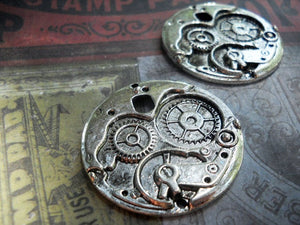 Gear Pendants Antiqued Silver Gears Steampunk Pendants Steampunk Gears Clock Parts Bulk Pendants Clock Gears Wholesale 100 pieces PREORDER