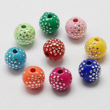 Load image into Gallery viewer, Bulk Beads Wholesale Beads Bling Beads Acrylic Beads Large Lot 100pcs 10mm Beads