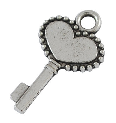 Bulk Skeleton Keys Silver Key Charms Heart Keys Heart Skeleton Keys Key Charm Small Key Charms Wholesale Keys Wholesale Charms 100pcs