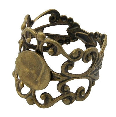 Ring Blanks Blank Rings Ring Settings Antiqued Bronze Filigree Adjustable Ring Blanks Bulk Jewelry Supplies Wholesale 200pcs PREORDER