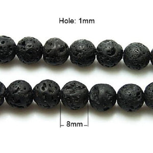 Lava Beads Black Lava Beads Natural Lava Beads 8mm Beads Wholesale Beads BULK 49 pieces