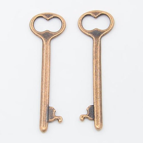 Skeleton Key Pendants Vintage Style Antiqued Copper 53mm Steampunk Skeleton Keys 2 inch Keys Copper Keys Copper Pendants 2pcs