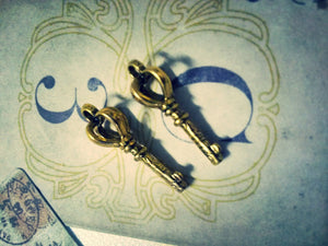 Gold Key Charms Skeleton Keys Gold Charms Key Pendants Gold Pendants Steampunk Key Charm Key Pendant BULK Skeleton Keys 24 pieces