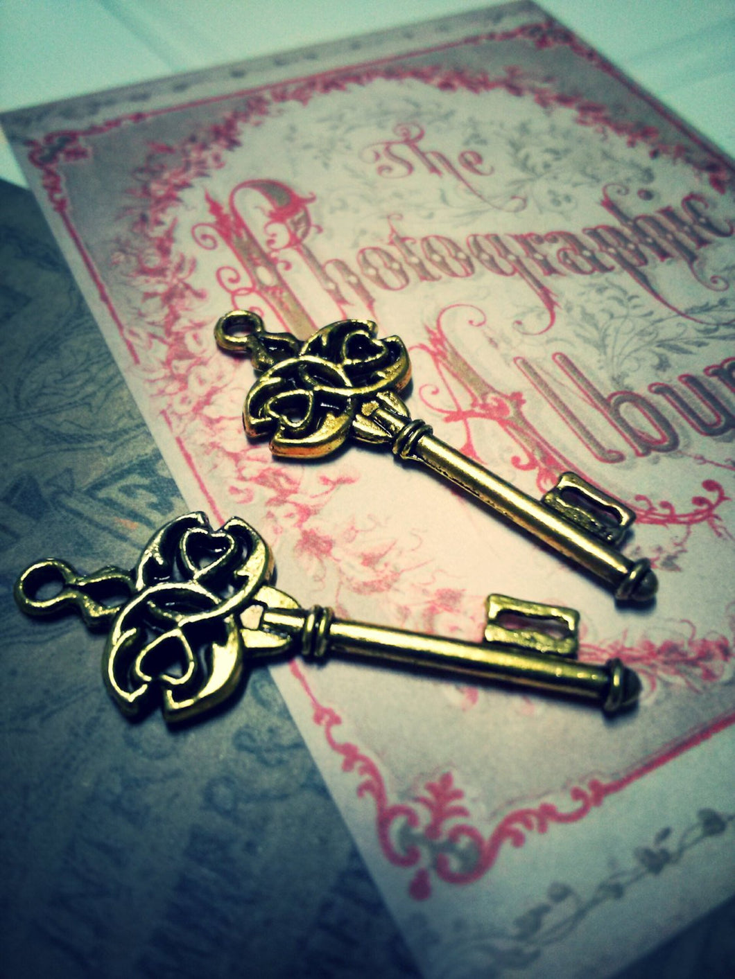 Skeleton Key Pendants Antiqued Gold Skeleton Keys 45mm Steampunk Key Charms 2 pieces Key Pendant Wholesale Skeleton Keys Gold Key Charms
