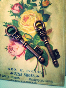 Skeleton Key Charms Antiqued Copper Keys Key Pendants Copper Key Charms Steampunk Keys Steampunk Supplies 25pcs