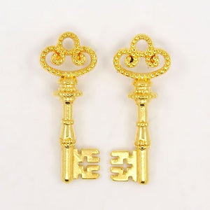 Bulk Skeleton Keys Wholesale Key Charms Key Pendants Shiny Gold Key Charms Gold Keys 38mm 100pcs Wholesale Keys