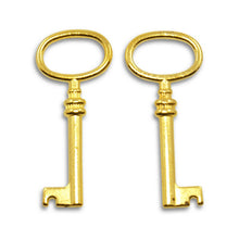 Load image into Gallery viewer, Bulk Skeleton Keys Wholesale Keys Gold Barrel Keys Key Charms Key Pendants 41mm 50pcs