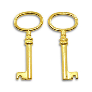 Bulk Skeleton Keys Wholesale Keys Gold Barrel Keys Key Charms Key Pendants 41mm 50pcs