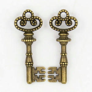 Skeleton Key Charms Antiqued Bronze Keys Steampunk Key Pendants Skeleton Keys Wholesale Charms Bronze Charms 32mm 4 pieces SAMPLE