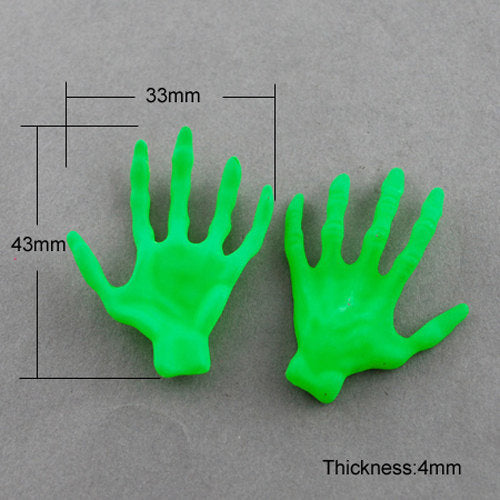 Zombie Hand Embellishments Green Zombie Hand Ogre Creepy Halloween Favors Cabochons Decorations 20 pieces