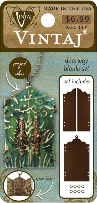 Metal Stamping Blanks Ornate Doorway Blanks Fairy Door DIY Kit Natural Brass Vintaj MADE in USA