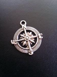 Compass Pendants Compass Charms Antiqued Silver Bulk Charms Bulk Pendants Nautical Charms Wholesale Pendants Silver Charms 100pcs