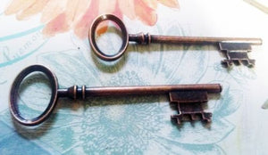 Bulk Skeleton Keys Antiqued Copper Wholesale Keys Key Pendants Wedding Keys 80mm Steampunk-50pcs PREORDER