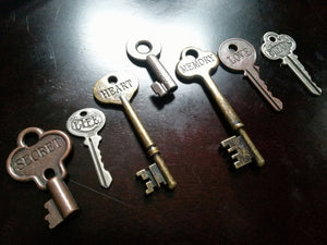 Skeleton Keys with Words Key Pendants Assorted Skeleton Keys Silver Bronze Copper Inspirational Word Keys Large Skeleton Keys