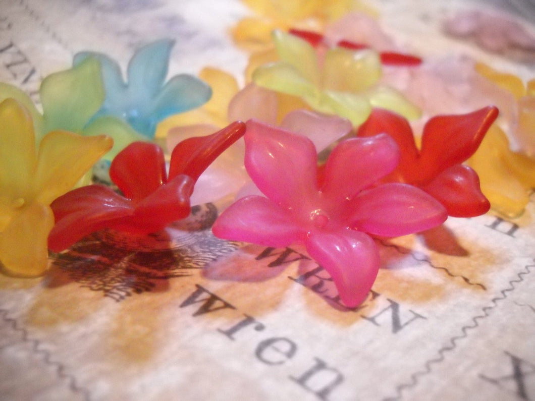Flower Beads Acrylic Hibiscus Beads Large Flower Beads Assorted Beads Big Beads Frosted Beads Assorted Flower Bead 29mm 24 pieces