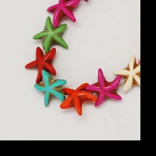 Starfish Beads 14mm Beads Full Strand Howlite Beads Wholesale Beads Assorted Beads Bulk Beads Ocean Beads 40 pieces