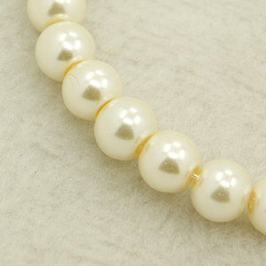 Ivory Glass Pearls 4mm Ivory Pearls Bulk Beads 4mm Beads 4mm Glass Beads 216 pieces Full 32" Strand Vintage Style Beads Wholesale Beads