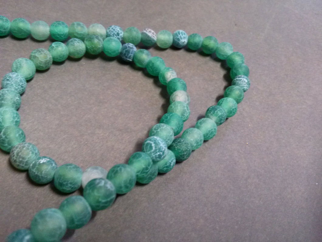 Agate Beads Gemstone Beads Dragon Vein Agate 6mm Beads Green Crackle Beads Authentic Gemstones 10 pieces
