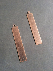 Metal Stamping Blanks Antiqued Copper Blank Charms Pendants Metal Rectangle Tag Blanks 5 pieces 41mm