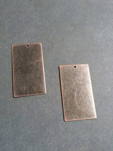 Metal Stamping Blanks Antiqued Copper Blank Charms Pendants Metal Rectangle Blanks 50 pieces 32mm