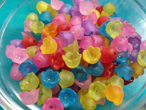 Flower Beads Acrylic Flower Beads BULK Beads Assorted Beads Tulip Beads Wholesale Beads 10mm Beads Plastic Beads Acrylic Beads 50pcs