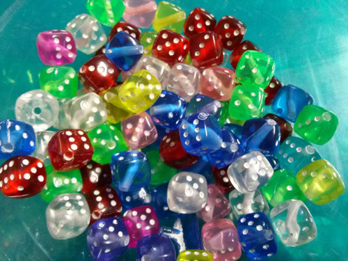 Dice Beads Acrylic Beads Acrylic Dice Beads Assorted Beads BULK Beads Wholesale Beads 50 pieces