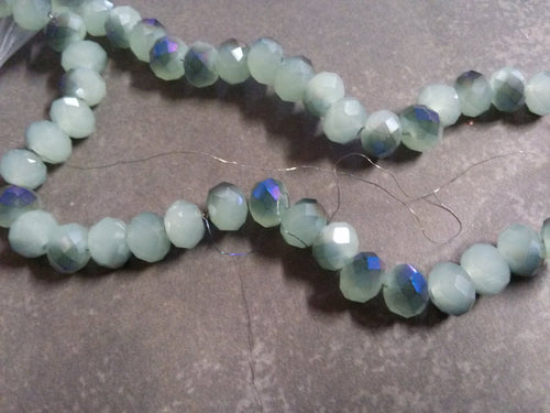 Abacus Beads Glass Beads Glass Abacus Beads 8mm Glass Beads Faceted Beads Faceted Glass Beads Electroplate Beads Grey Black White