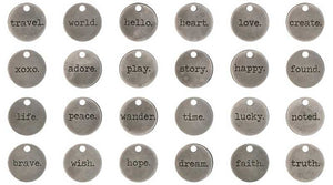 Word Charms Quote Charms Word Pendants Inspirational Charms Assorted Charms Antiqued Silver Word Charms Round Charms 24pcs 3/4" PREORDER
