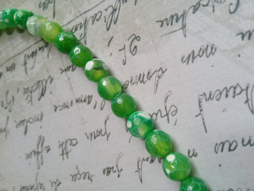 Gemstone Beads Green Gemstone Beads Fire Agate Beads 8mm Beads Green Beads Speckled Beads REAL GEMSTONES 8mm Agate Beads 10pcs