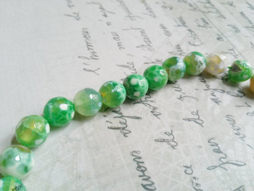 Gemstone Beads Fire Agate Beads 10mm Beads Green Beads Speckled Beads Wholesale Beads Green Gemstone Beads 10pcs