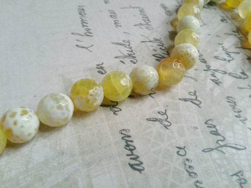 Gemstone Beads Authentic Fire Agate Beads 10mm Beads Yellow Agate Speckled Beads 10 Pieces Yellow Beads Wholesale Beads