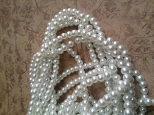 White Pearls Glass Pearls 4mm Glass Pearls White Glass Pearls 4mm Beads BULK Beads Wholesale Beads 216 pieces Double Strand