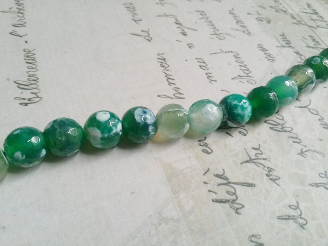 Gemstone Beads Fire Agate Beads Green Beads Green Agate Beads 10mm Beads 10mm Gemstones Swirled Beads Real Gemstone Bead 10 pieces