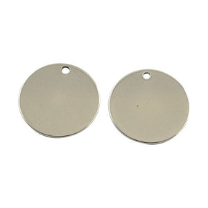 Metal Stamping Blanks Silver Circle Blanks Stainless Steel Circle Charms Engraving Blanks 20mm Blank Charms 4 pieces