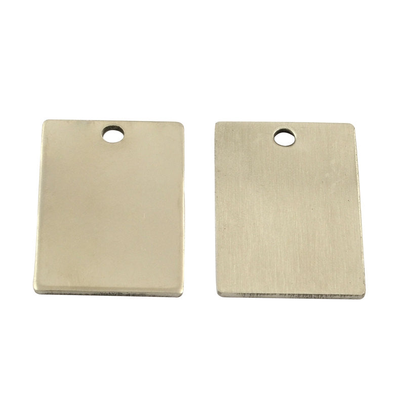 Metal Stamping Blanks Stainless Steel Blanks Rectangle Blanks Hand Stamping Engraving Blanks Steel Pendants Rectangle Charms 2 pieces