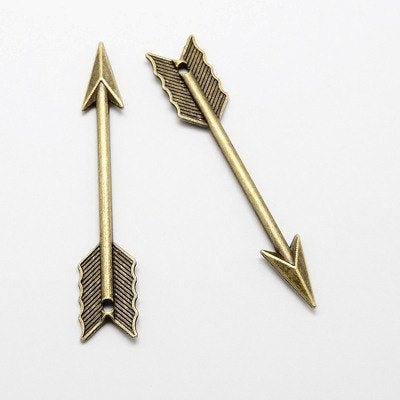 Large Arrow Charms Arrow Pendants Antiqued Bronze Arrow Charms Bronze Pendants Hunter Charms Archery Charms 62mm 5pcs