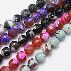 Fire Agate Gemstone Beads BULK Beads Wholesale Beads Faceted Assorted Beads 8mm Beads 10 Strands 460 pieces PREORDER