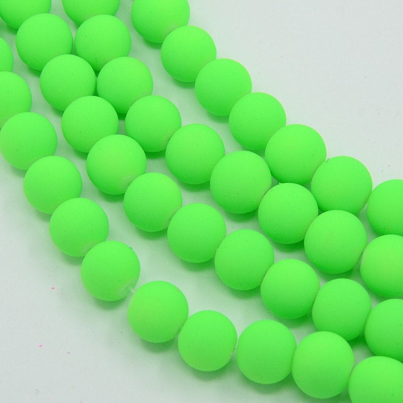 Bulk Beads Rubberized Glass Beads Neon Green Beads 4mm Wholesale Beads 20 Strands 4000 pieces PREORDER