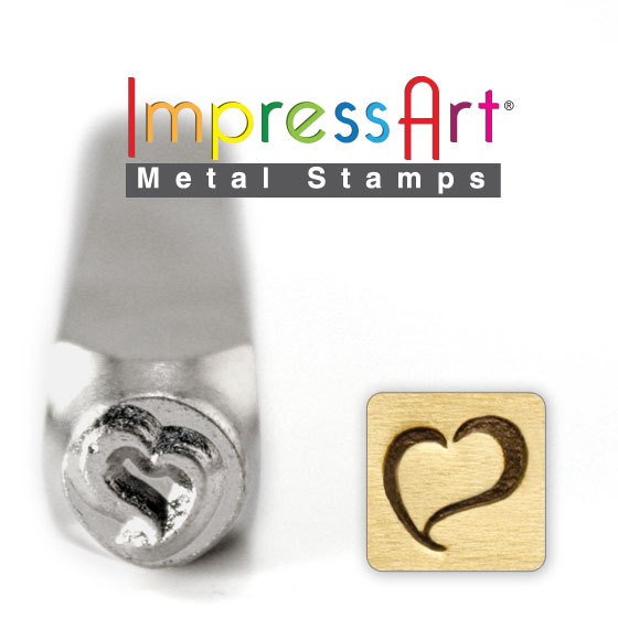 Metal Stamping Heart Stamp ImpressArt Heart Shaped Stamp For Metal Stamping 6mm Swirly Heart